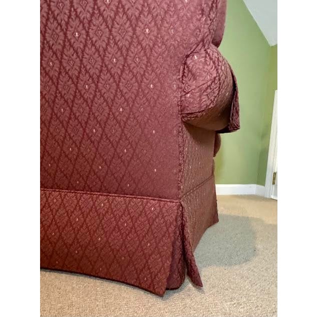 Textile 1990s Vintage Sherrill Furniture Traditional Roll Arm Club Chair & Ottoman Set - 2 Pieces For Sale - Image 7 of 11