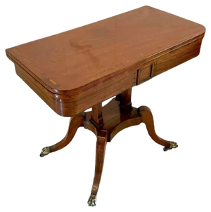 Antique Regency Mahogany Inlaid Card Table