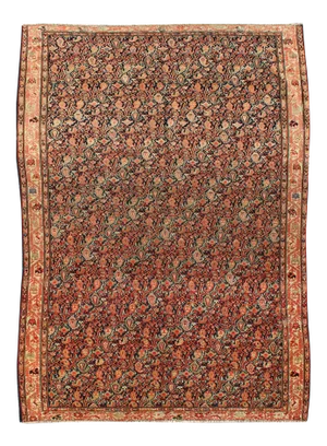 Antique Persian Woven Mishan Malayer Rug in Dark Blue Background