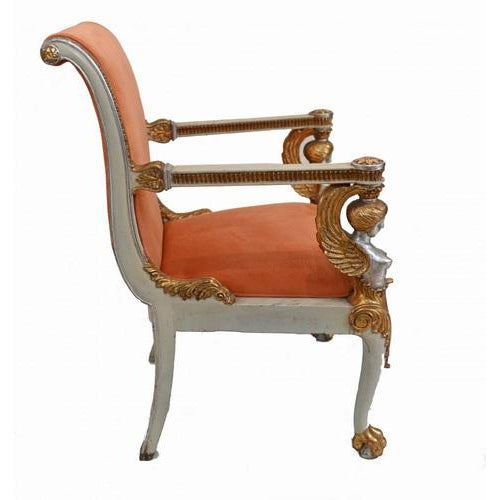 Set of Italian Neo Classical Armchairs with Maiden Arms For Sale - Image 6 of 9