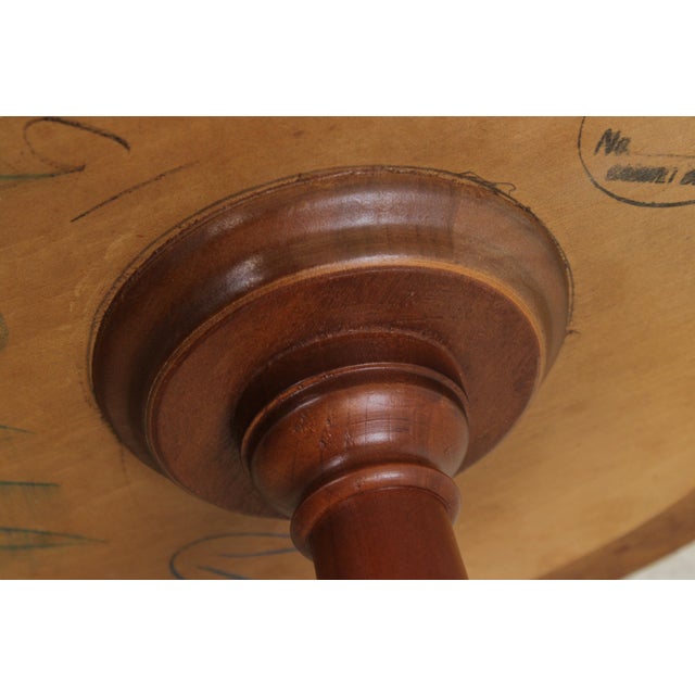 Brown Vintage French Mahogany Pedestal Table W. Inset Marble Top For Sale - Image 8 of 9