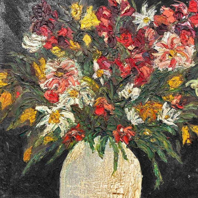 1960s Y. Fujita, Flowers Ikebana, 1966, Oil on Canvas For Sale - Image 5 of 12