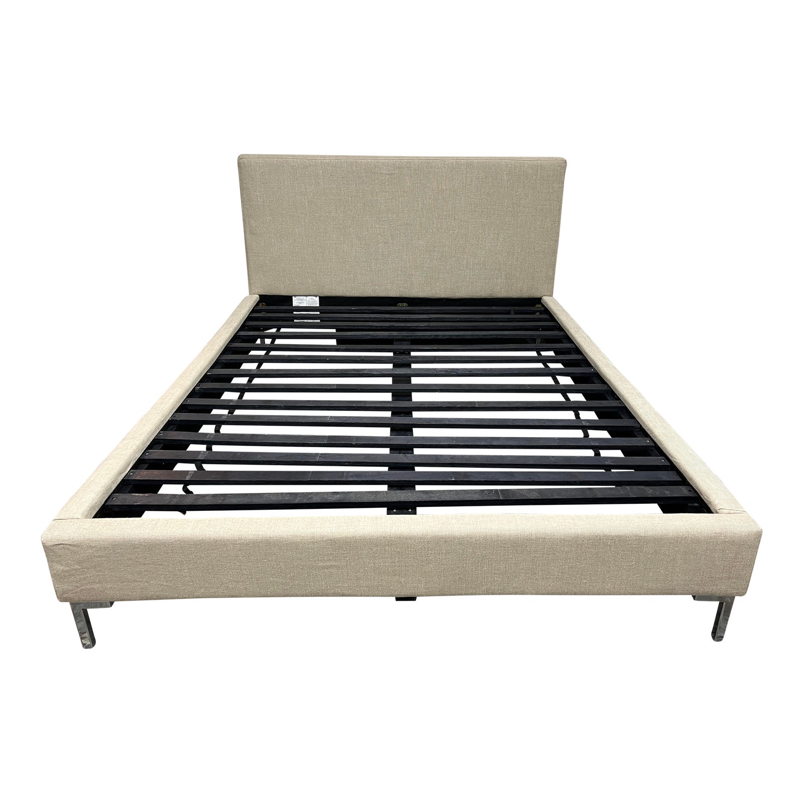 Queen Size Saatva Santorini Natural Linen Bed Frame Chairish