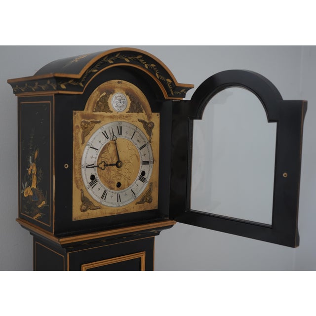 Ellicot of London Chinoiserie Diminutive Grandmother Dwarf Tall Case Clock For Sale - Image 4 of 13