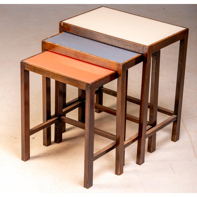 20th Century Art Deco Nesting Tables, Czechoslovakia, 1940, Set of 3 For Sale - Image 3 of 6