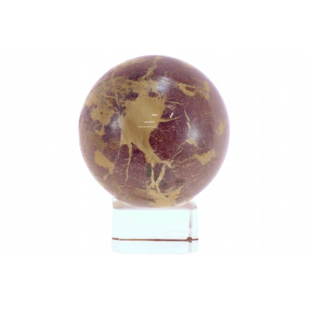 Contemporary Jasper Red Stone Sphere For Sale - Image 3 of 4