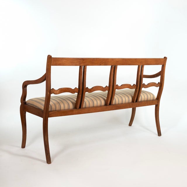 Italian Walnut Bench, Circa 1880 For Sale - Image 4 of 9