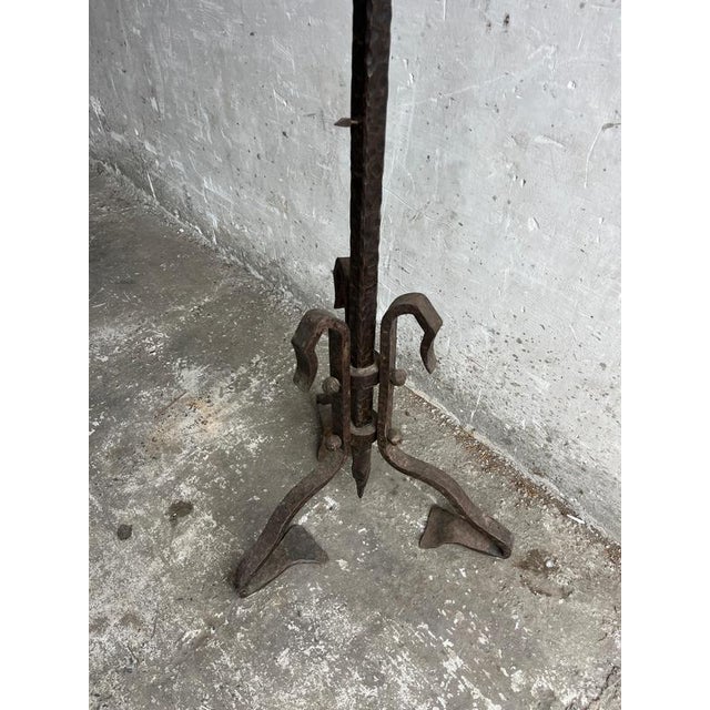 Metal Brutalist Wrought Iron Sculpture Stand For Sale - Image 7 of 9