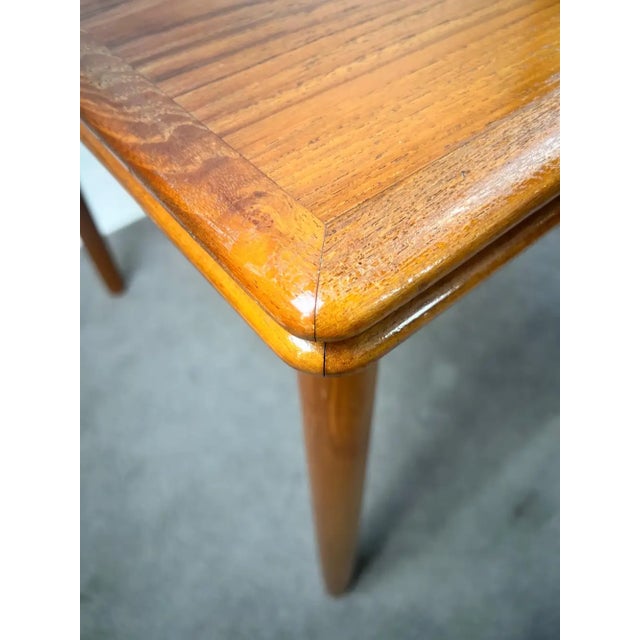 Brown Danish MCM Teak Dining Room Table With Two Pull-Out Extension Leaves , 1960's For Sale - Image 8 of 12