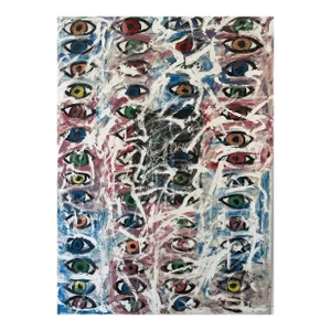 Matthew Izzo Abstract Oil Painting on Canvas 1990 Titled, Everybody
