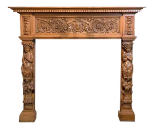 Antique Carved Mantel Renaissance Revival Style
