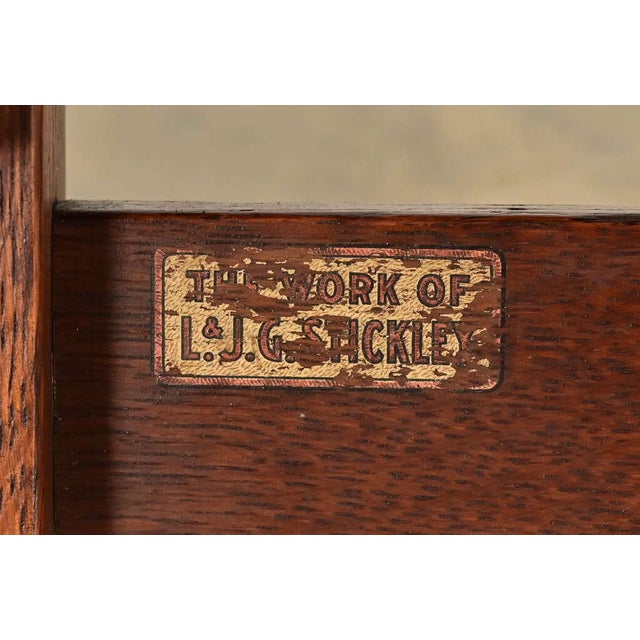 L. & J. G. Stickley Antique Mission Oak Arts & Crafts Ladder Back Side Chairs or Dining Chairs, Pair For Sale - Image 13 of 14