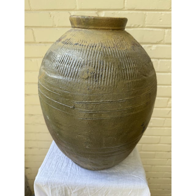 Antique Late 19th Century Chinese Stoneware Martaban Storage Jar For Sale - Image 4 of 10