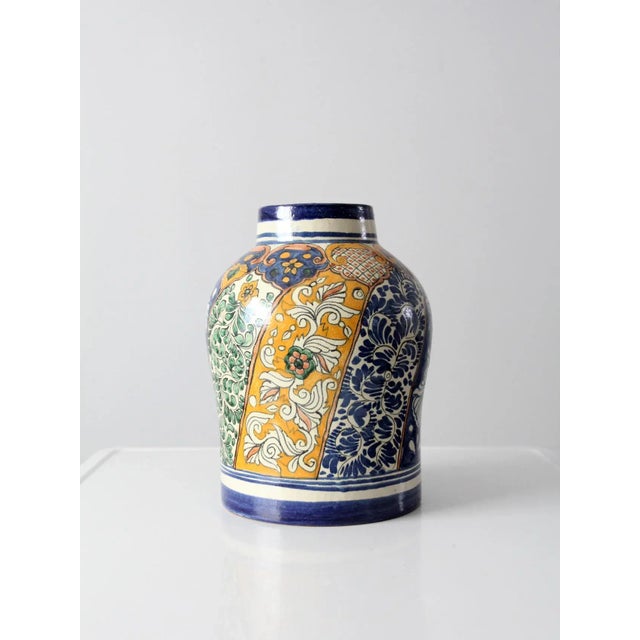 Mid 20th Century Vintage Talavera Pottery Style Vase For Sale - Image 5 of 9