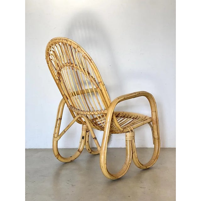 Wood Set of Bamboo Armchairs For Sale - Image 7 of 12