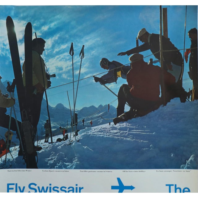 Date: 1971 Size: 25 x 40 inches Published by: The Swiss National Tourist Office About the Poster: Beautiful rare Swissair...