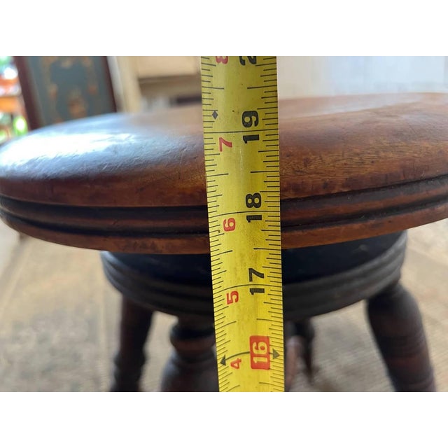 19th Century Antique Claw and Ball Foot Piano Stool For Sale - Image 10 of 10