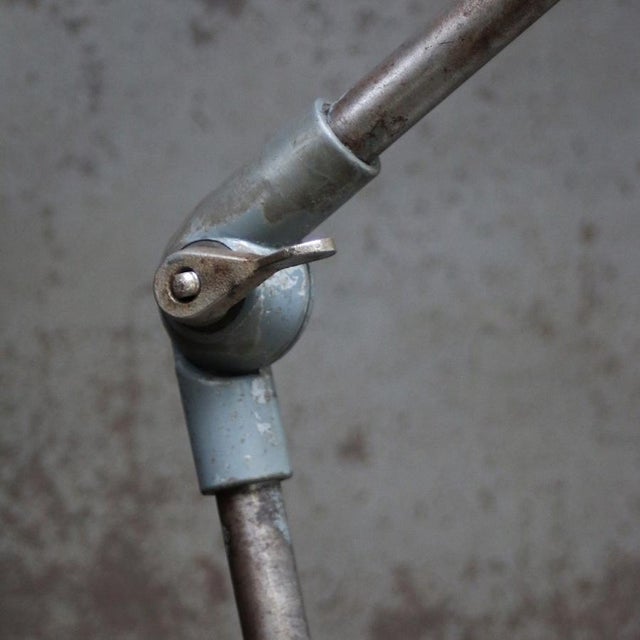 Grey Blue Enamel 2 Arm Architect Desk Work Light from Siemens For Sale - Image 6 of 8