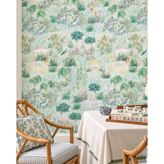 Our watercolor Garden Toile Wallpaper is a love letter to secret gardens and the ritual of a really good Mahjong game. At...