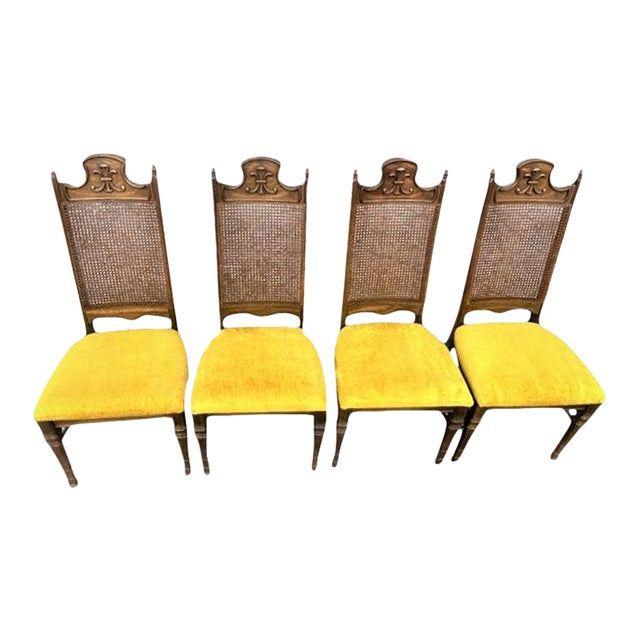 Vintage Keller Furniture Solid Oak Caneback 1960s Spanish Style Dining