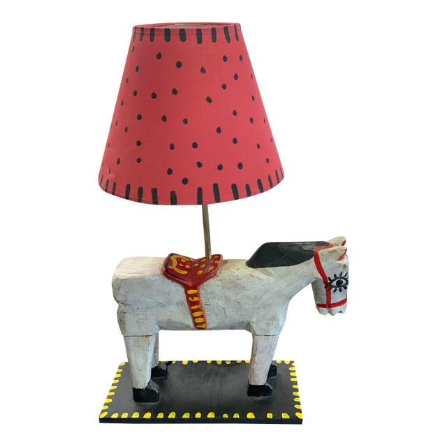 20th Century Folk Art Horse Lamp For Sale