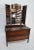 Early 20th Century Wood Dressing Table With Three Way Mirror Adjustable tri-mirrored / three-way mirror two-drawer wood...