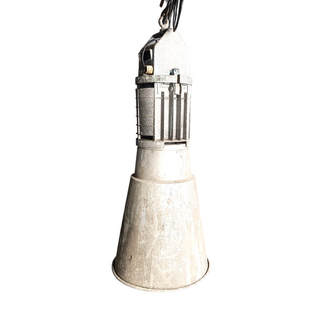 Large Industrial Pendant Lamp by Mazda, 1950s For Sale