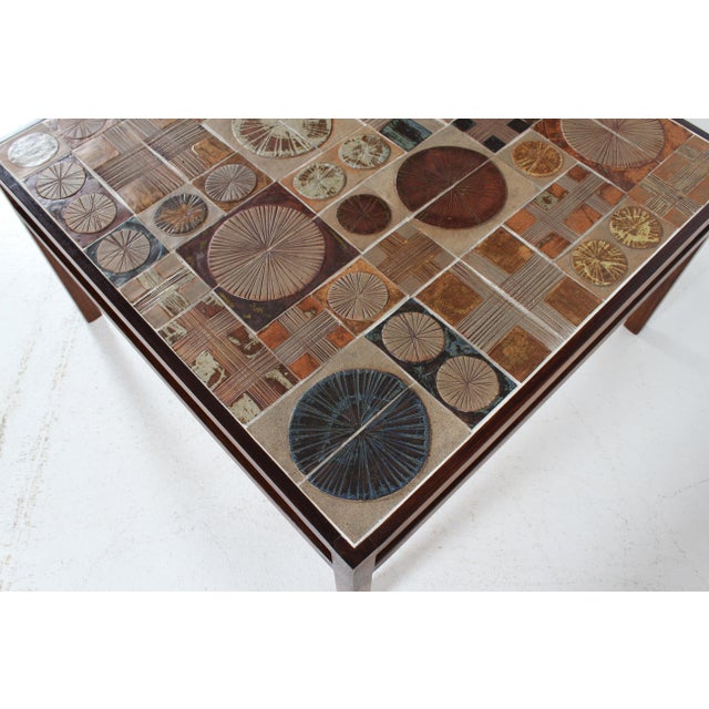 Square Tile Topped Coffee Table in Wenge by Tue Poulsen and Erik Wørts for Heltborg Møbler, Denmark, 1960s For Sale - Image 18 of 18