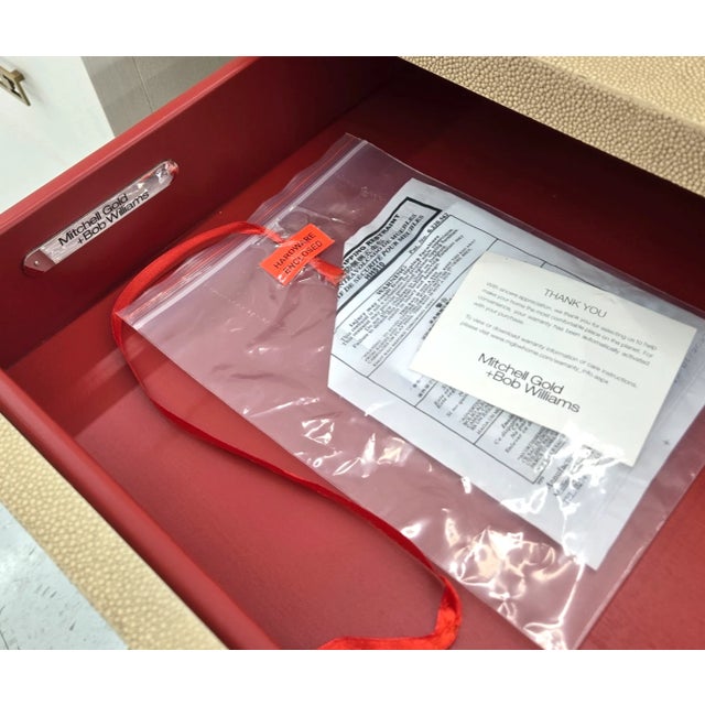 Listing is for a 3 drawer "Solange" chest in cream by Mitchell Gold + Bob Williams. New old stock, never sold. No...