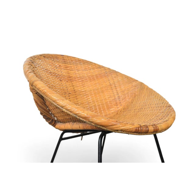 1950s French Cane Lounge / Occasional Chair For Sale - Image 4 of 7