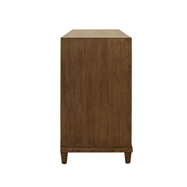 Wood Matthew Izzo Home Avery Provincial Brown Oak Six Drawer Chest For Sale - Image 7 of 8