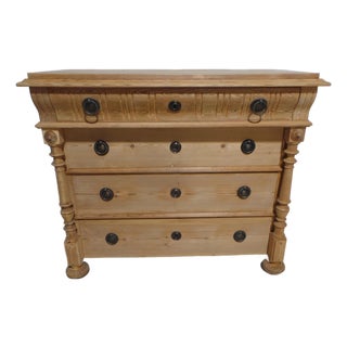 Swedish 4 Drawer Natural Finish Chest of Drawers For Sale