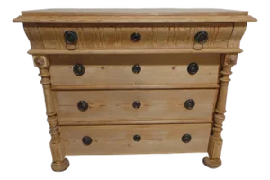 Swedish 4 Drawer Natural Finish Chest of Drawers