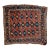 Vintage Persian Kurdish Saddlebag Bagface, Handwoven Tribal Art, Burgundy & Navy, 2’ X 2’ For Sale