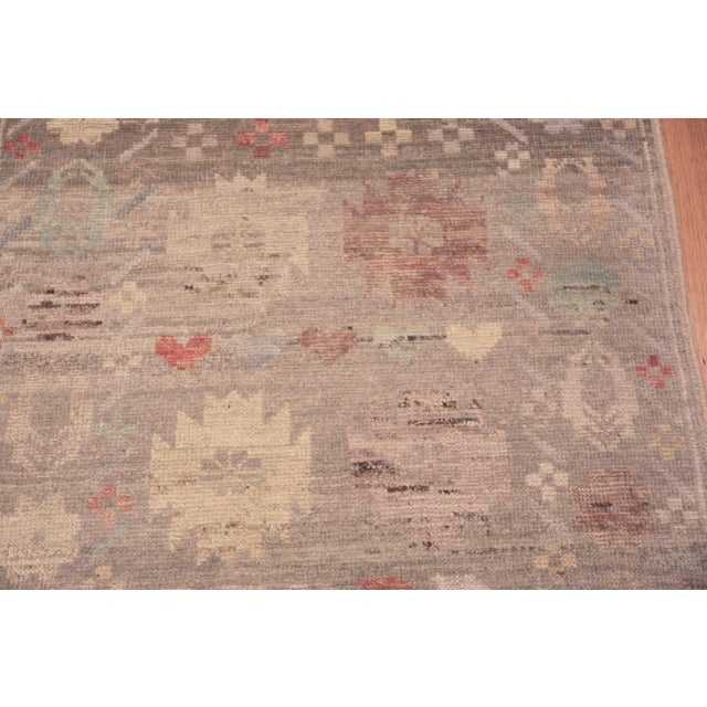 Brown Nazmiyal Collection Modern Runner Abrash Rug For Sale - Image 8 of 9