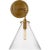Katie Small Conical Sconce in Hand-Rubbed Antique Brass with Seeded Glass Designer: Thomas O'Brien Height: 14.4"...