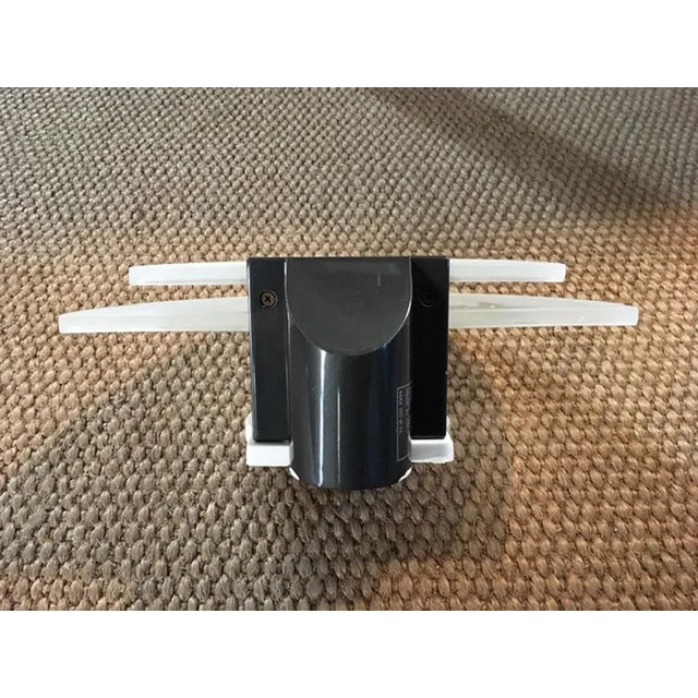 1980s Postmodern Black Metal and Satin Glass Wall Light, Italy, 1980s For Sale - Image 5 of 13