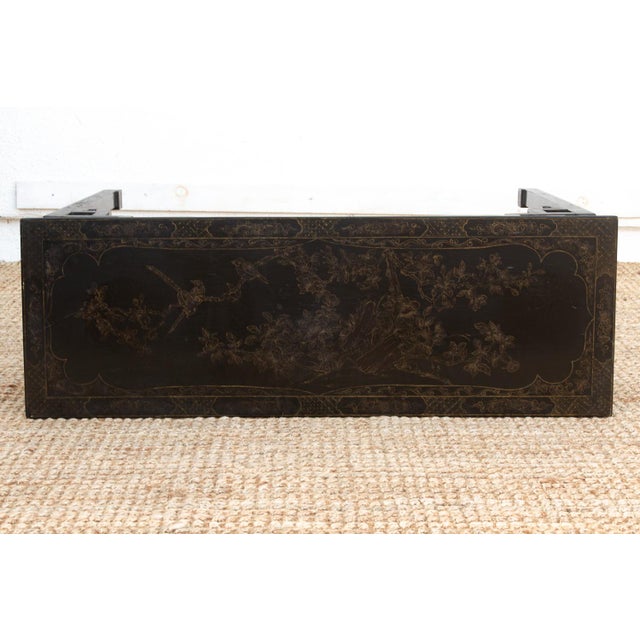 Vintage Black Lacquer Altar Table W/Gold Details For Sale In Los Angeles - Image 6 of 12