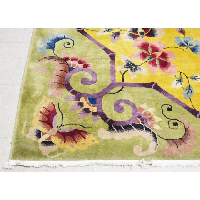 1950s Antique Chinese Hand Knotted Wool Rug, 9x11'8 For Sale - Image 5 of 5