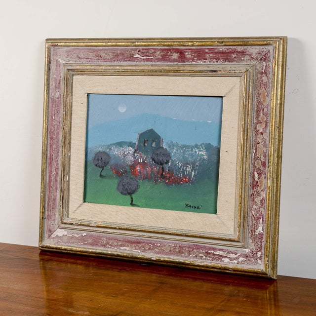 This evocative oil on canvas painting, dated 1980 and signed by the master manlio bacosi, is an emblematic work of italian...