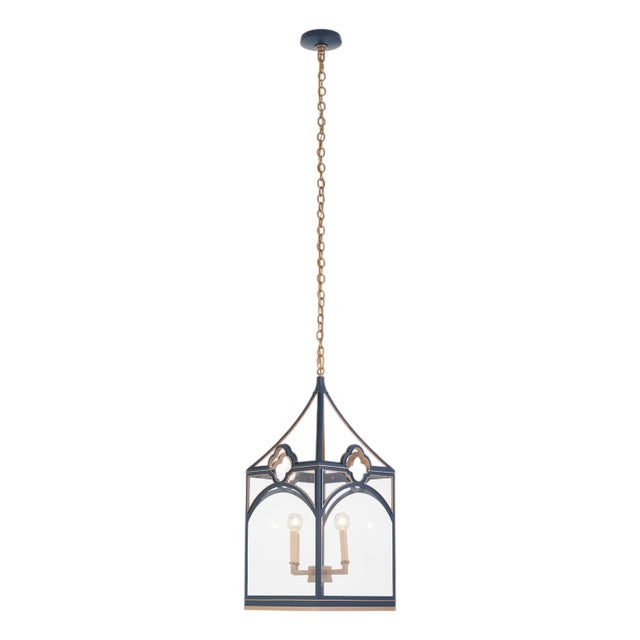 Quatrefoil Lantern - Navy For Sale