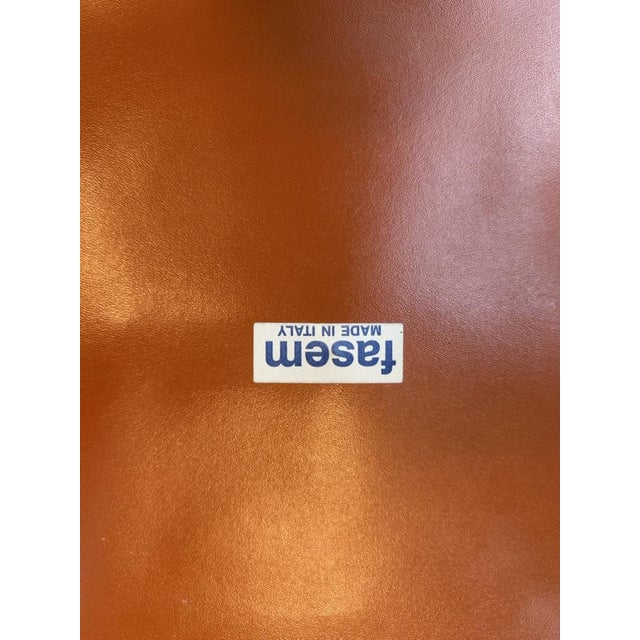 Vintage Ginger Cognac Leather and Chrome Dining Chairs from Fasem, Italy, 1980s, Set of 3 For Sale - Image 10 of 12