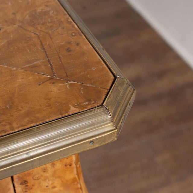 Early 20th Century Louis XV Style Burlwood Writing Desk With Leather Top For Sale - Image 6 of 18