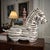 The Vintage Decorative Italian Glazed Ceramic Zebra Statue is a unique and charming piece that captures the essence of...