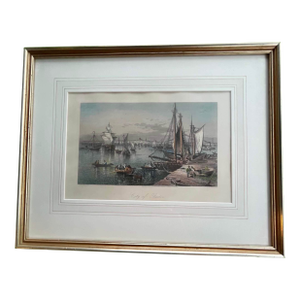 Late 19th Century Hand Colored Engraving "City of Boston"