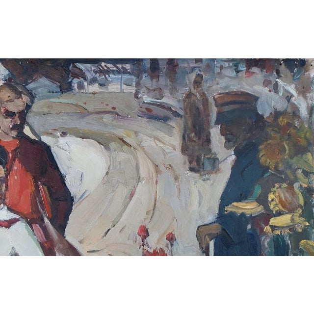 Campaign Original Oil Painting, Ukrainian Artist Kiselev, Socialist Realism, 1970 50-79 For Sale - Image 3 of 6