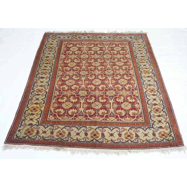 Red Antique Haji Jalili Tabriz Rug 3'7'' x 5'3'' For Sale - Image 8 of 10