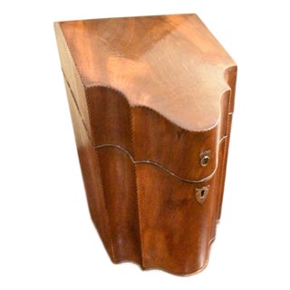 18th Century English Inlaid Mahogany Hepplewhite Knife and Flatware Box For Sale