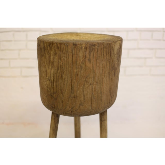 Late 19th Century Antique Round Oak Butcher Block Table, Central Hungary, 19th Century For Sale - Image 5 of 9