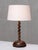 1950s French Sculptural Oak Table Lamp with Barley Twist Stem and Linen Shade, 1950s For Sale - Image 5 of 9